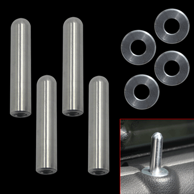 Brushed Billet Door Lock Kit 02-up Jeep, Chrysler, Dodge 4DR - Click Image to Close